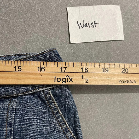 Vintage Y2K Denim Skirt US Size 10 Short Pleated Mini Blue Jean Schoolgirl Twee - Picture 9 of 11